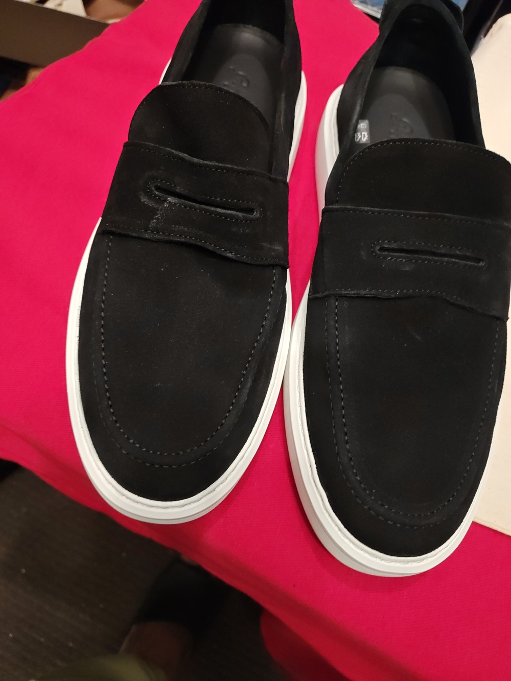 Good Man Brand Black Slip-On Loafers with White Sole Size 11